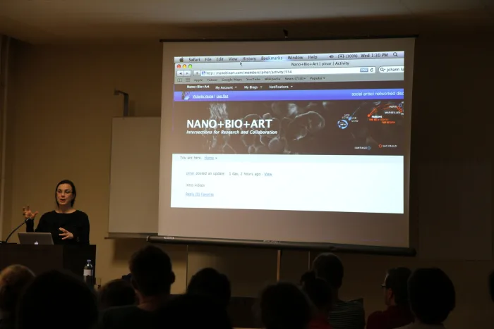 Lecture by Victoria Vesna, 16 June 2010. Photo © Art & Science Visualisation