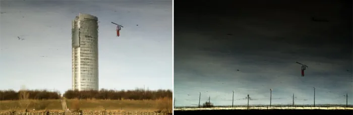 1. Sabina Teichert, *fear of heights*, collage, 2011 I 2. Sabina Teichert, *me, and helicopter*, collage, 2011