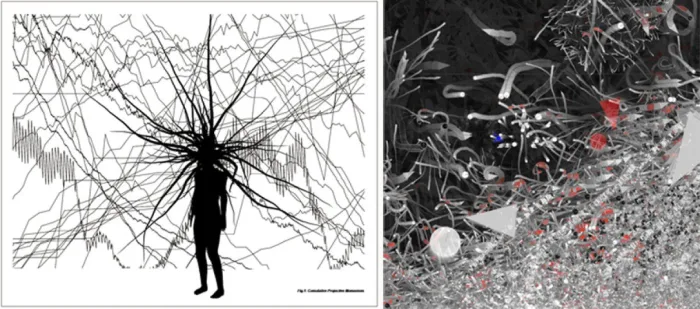 1. Martin Grödl, *Egogram*, Print, 2011 I 2. Martin Grödl, *Catch Me Fly*, Interactive Simulation Software, 2010