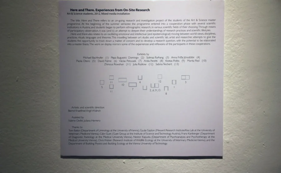 Here and There. Experiences from On-Site Research Art & Science students, 2012, Mixed media installation, photo: Virgil Widrich