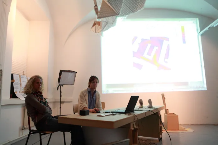 Sarah Duit, Ashley Holwell, (Art & Science), Software Marathon 15 December 2011. Photo © Juliana Herrero