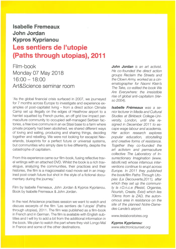 Les sentiers de l’utopie (Paths through utopias) 2011