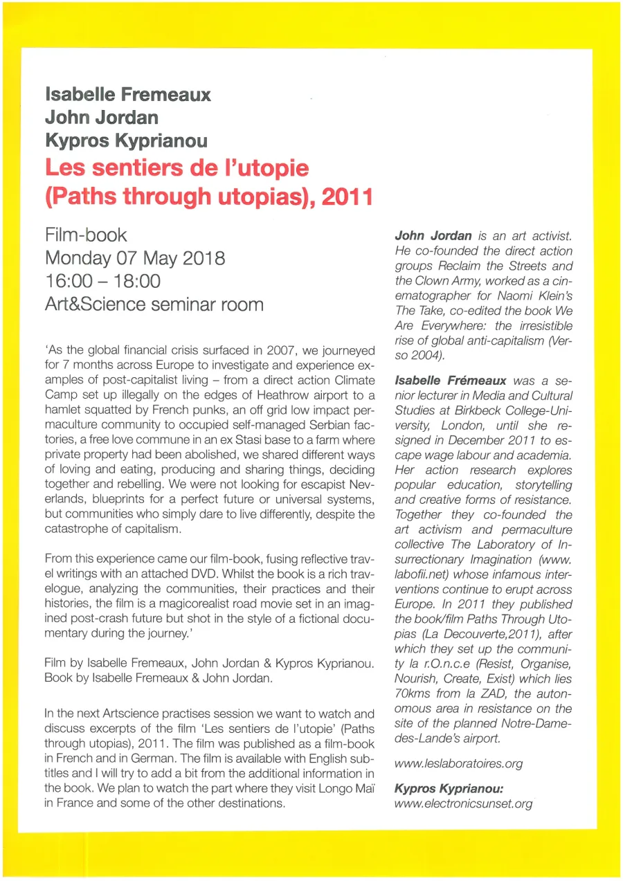 Les sentiers de l’utopie (Paths through utopias) 2011