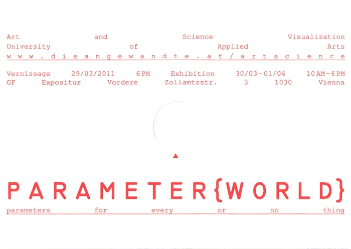 Parameter World, Invitation, designed by Pepa Bugueiro, David Palme and Michaela Grass