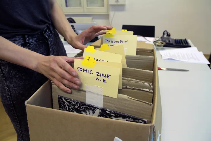 Nina Prader, zine kit for zine-ship workshop. Photo © Brishty Alam